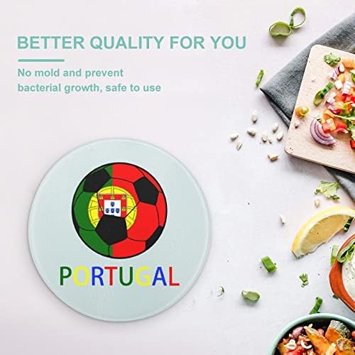 Portekiz Futbol Cam Kesme Tahtaları Yuvarlak doğrama tahtası Kişiselleştirilmiş Özel Kesim Paspaslar Mutfak kolay