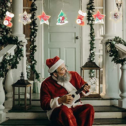 ABOOFAN pencere perde noel ışıkları kardan adam Santa dize ışıkları LED noel ağacı dize ışık noel festivali dekor