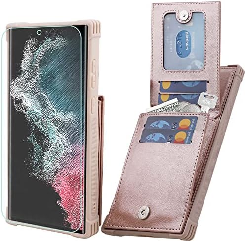 VANAVAGY Galaxy S23 Ultra Cüzdan Kılıf, deri Manyetik Toka Flip Folio cep telefonu Kapak RFID Engelleme Kredi kartı