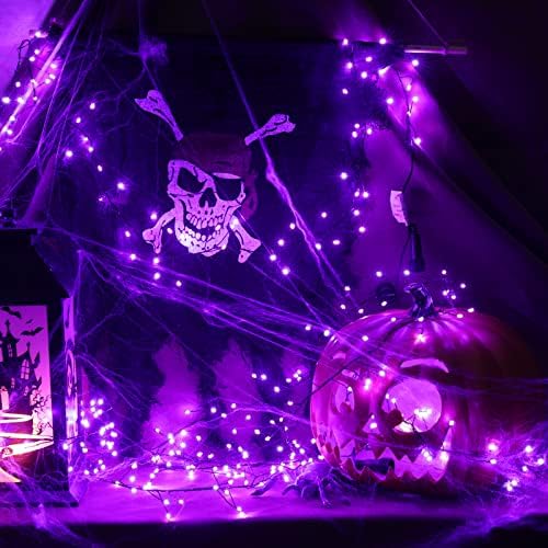 Cadılar Bayramı peri ışıkları takın, Uzaktan kumandalı 10 Feet 200 LEDs havai fişek dize ışıkları, Tavan yatak odası