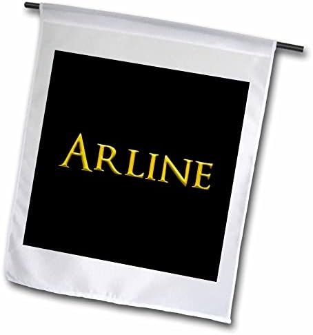 ABD'de 3dRose Arline çekici kız bebek adı. Siyah üzerine sarı hediye Bayrakları (fl-361919-2)