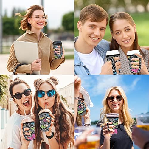Zebra Tasarım Kullanımlık Buzlu Kahve Kollu Neopren Kol Bardak Kapağı Kolu ile Soğuk İçecekler için İçecekler İçecek