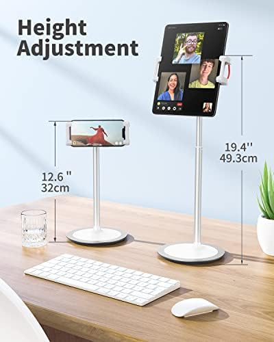 SAİJİ Tablet Standı Tutucu, Yüksekliği Ayarlanabilir , 360 Derece Dönen + Taşınabilir Katlanabilir Masaüstü Standı