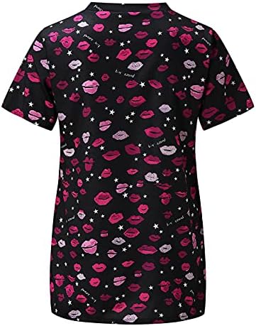 V Yaka T-Shirt Tunik Kadınlar için Kısa Kollu Gömlek Grafik Rahat Fit Açık Estetik Bluz Giyim Tee Tops