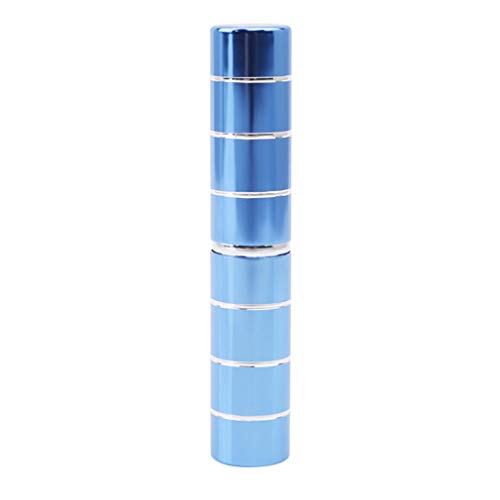 Yunzee Geri Çekilebilir pudra makyaj fırçası Metal Kabuk fondoten allık Kapatıcı Güzellik Aracı kapaklı, mavi
