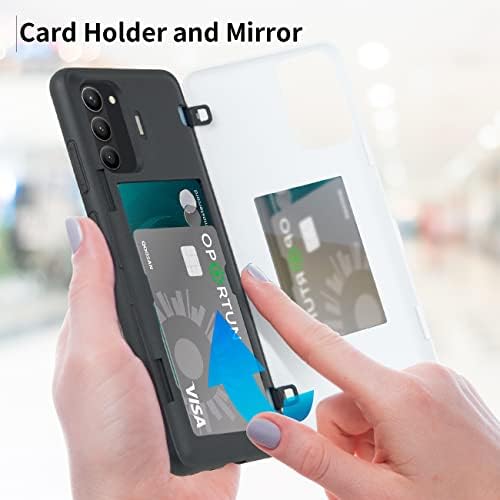 Qoosan için Tasarlanmış Samsung Galaxy S23 Kılıf kartlıklı cüzdan Kickstand Ayna Koruyucu İnce Sert telefon kılıfı,