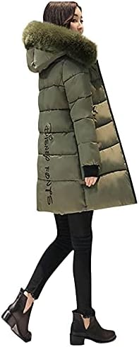 Fragarn kadın kışlık mont kadın Moda Büyük Saç Yaka ince uzun diz boyu pamuklu ceket ceket