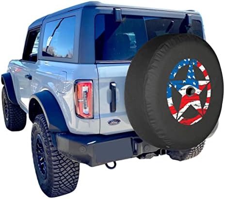 Boomerang ® USA-32 Yumuşak Lastik Kapak-Sıkıntılı Yıldız (Bayrak) - Ford Bronco ile Uyumlu (Yedek Kameralı)-(2021-2024)