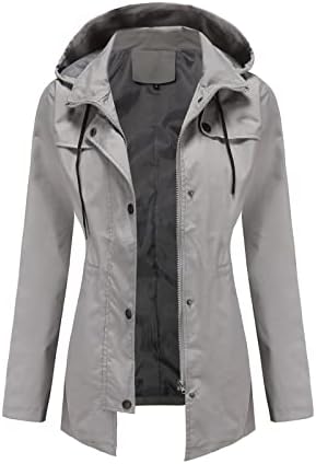 Yağmur Ceket Kadınlar için Hafif Uzun Kollu Rüzgarlık Dağ Giyim Kapşonlu Zip Up Hafif Artı Boyutu Giyim