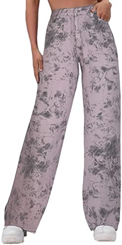 DUOWEİ Jean Ceket Kadın Hafif Yıkama Bayan Rahat Yüksek Bel Sokak Gevşek Kargo Pantolon Cepler Kot Jean Pantolon Kadınlar