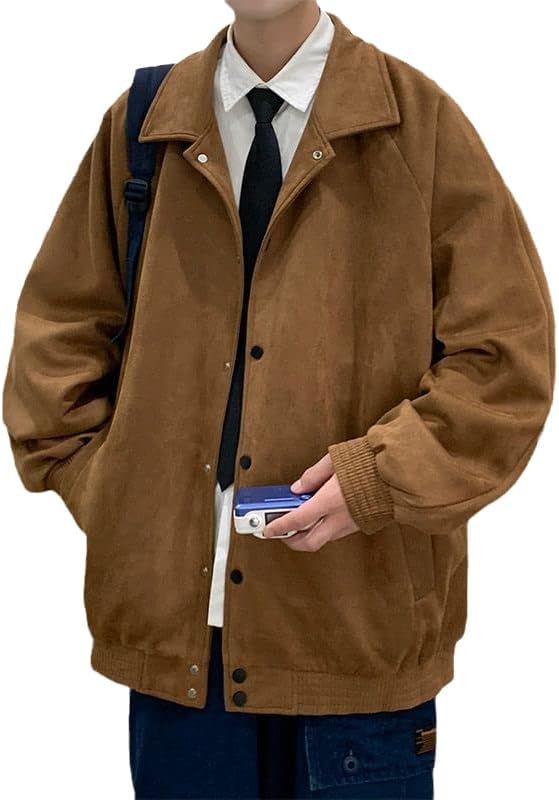 UKTZFBCTW Ceketler Erkekler Dış Giyim Yüksek Sokak Yakışıklı Retro Tüm Maç Elbise Mont Vintage Kolej Eğlence Giyim