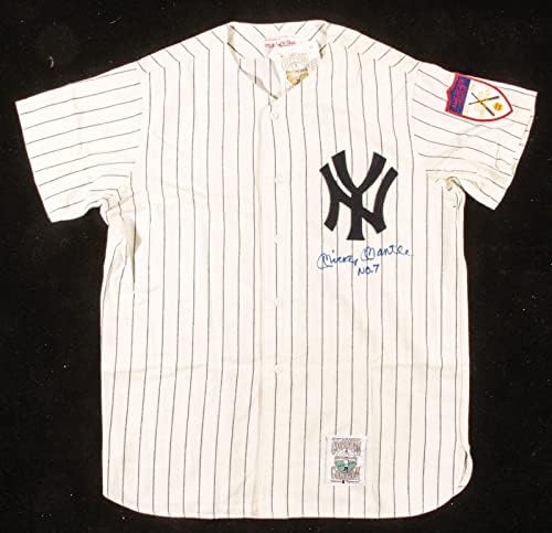 Mickey Mantle HOF İmzalı / Inscr Mitchel & Ness Forması 1951 Yankees JSA 175372-İmzalı MLB Formaları