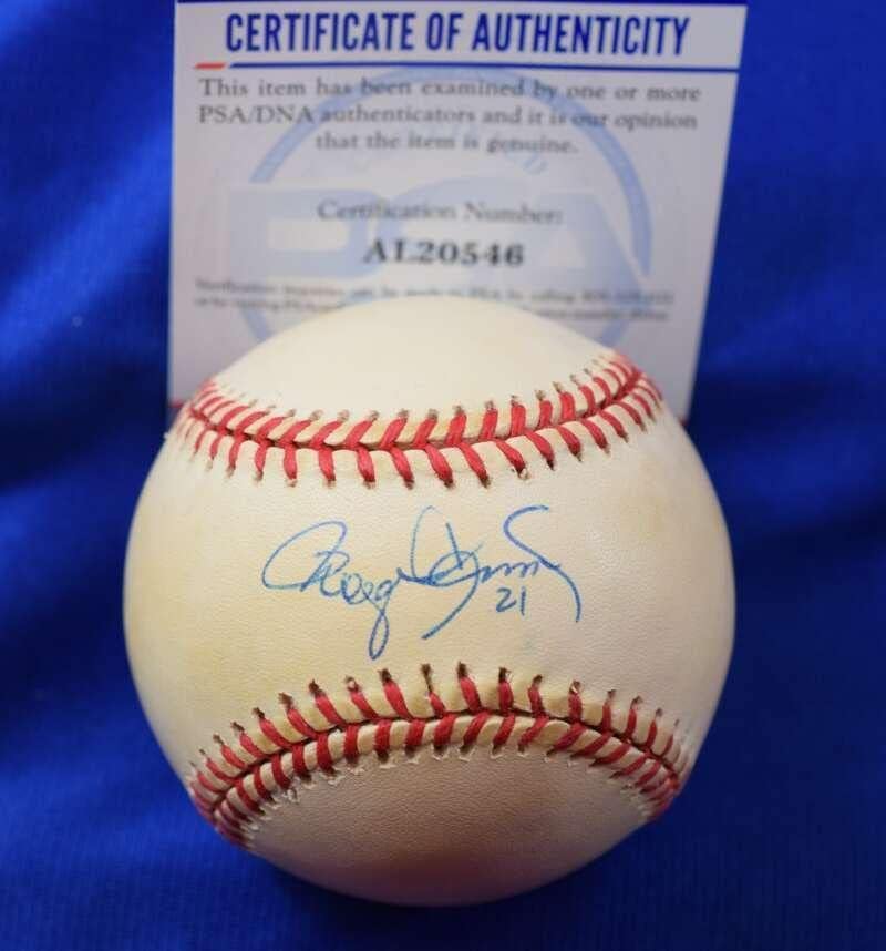 Roger Clemens 21 PSA DNA Coa İmzası Amerikan Ligi OAL İmzalı Beyzbol 2 İmzalı Beyzbol Topları