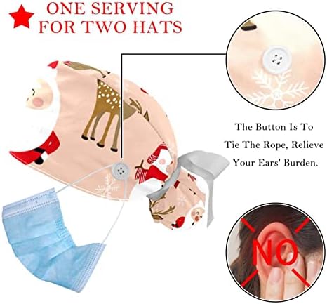 Kadınlar için Ter Bandı ile 2 Paket Çalışma Kapaklar, noel Kırmızı Siyah Bej Ekose At Kuyruğu Kese Fırçalayın Şapkalar