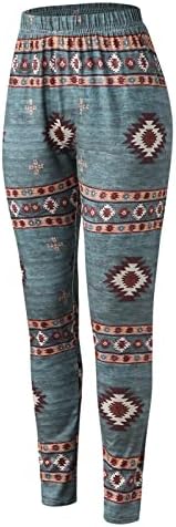 DSODAN Kadın Aztek Tayt Yumuşak Fırçalanmış Noel Ayak Bileği Uzunlukta Pantolon Etnik Grafik Baskılı Yoga Pantolonu