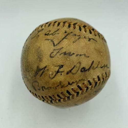 Bilinen Tek Charles Ebbets İmzalı Beyzbol Ebbets Sahası 1913 Açılış Günü JSA İmzalı Beyzbol Topları
