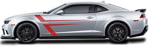 Fabrika El Sanatları Yan Kapı T-Şerit Grafik Seti 3M Vinil Çıkartması Wrap ile Uyumlu Chevrolet Camaro 2010-2015-Koyu