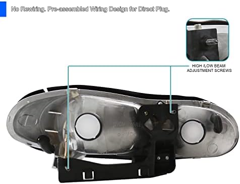 SPEC-D TUNİNG Siyah Şeffaf Farlar ile Uyumlu Chevy Camaro Z28 1998-2002 L + R Çift Kafa ışık lamba donanımı
