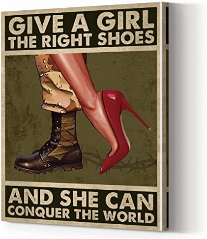 Retro Kadın Veteran Baskı Tuval Duvar Güçlü Kadın sanat posterleri, asker Ayakkabı Resim Boyama Çerçeveli Ev Dekorasyon