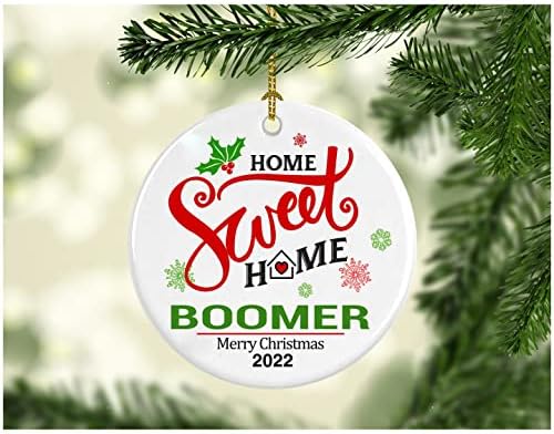 Noel Dekorasyonu Ağaç Süsleme Ev Şehir Adınızla Tatlı Ev Boomer Mutlu Noeller 2022 Aile için Noel Hediyesi En İyi