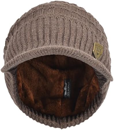 Janey ve Rubbins Spor Kış Açık Örgü siperlikli şapka Faturalı Bere Ağız Sıcak Polar Astarlı Erkekler ve Kadınlar için