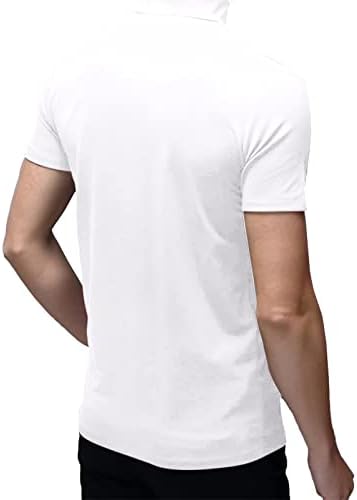 Erkek rahat kısa / uzun kollu sahte Balıkçı yaka Slim Fit kazak T-Shirt Fanilalar termal Üstleri