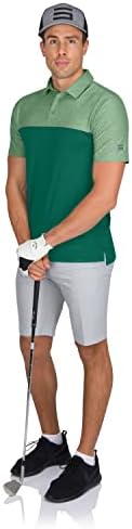 Erkek Modern iki Tonlu Colorblock Golf Polo-Dry Fit 4 Yönlü Streç Kumaş. Nem Esneklik, Anti-Koku Teknolojisi, UPF