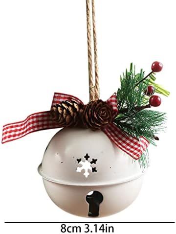 Boncuk Garland Noel Noel Ağacı Süsleri 80mm Büyük Beyaz Çan Noel Çan Kolye Cam Sinek Kuşu Süsleme (Beyaz, Bir Boyut)