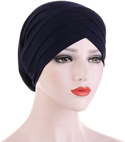 Streç Türban Kadınlar için Etnik Kafa Sarar Hımbıl Kanser Şapkalar Hafif Vintage Çapraz Wrap Türban Saç Kapakları