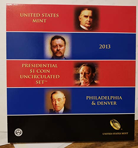 2013 P&D Başkanlık 1 $Parlak Dolaşımsız 8 Jetonlu Set-Hepsi Saten Kaplamalı BU-COA US Mint ile Orijinal Özel Ambalajında