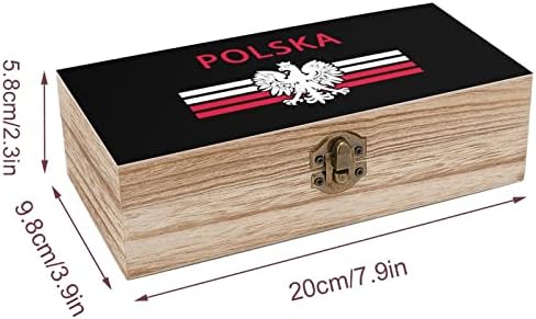 Polonya Bayrağı-Polska Kartal Ahşap saklama kutusu Masaüstü Küçük Dekoratif Organizatör Takı kapaklı kutular