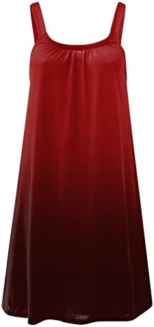 LKPJJFRG 2023 Kadın Gevşek şifon elbise Dökümlü Ekip Boyun Plaj Parti Tankı Elbise Spagetti Kayışı Yensiz