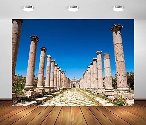 Loccor Kumaş 15x10ft Antik Roma Sütunlar Zemin Sütunlar Cardo Maximus Roma Şehir Gerasa Antik RuinsPhotography Arka