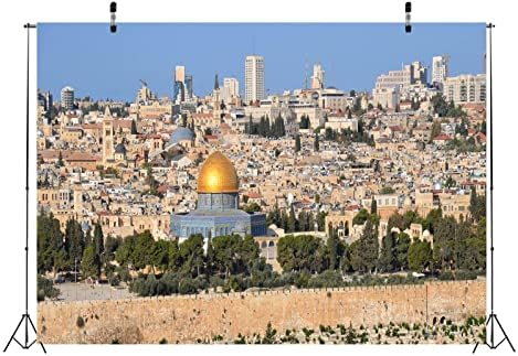 Loccor Kumaş 15x10ft Kudüs Zemin Yahudi Eski Şehir İsrail Manzara Fotoğrafçılığı Arka Plan Rosh Hashanah Süslemeleri