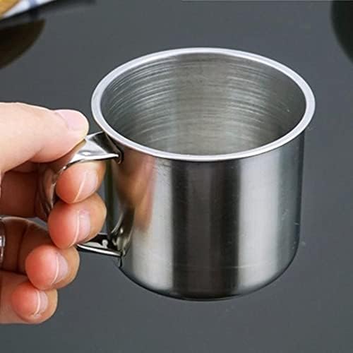 HomeSoGood 6 Adet Paslanmaz Çelik Kahve kulplu fincan, 200ml Kahve İçme Metal Kupa Bardak