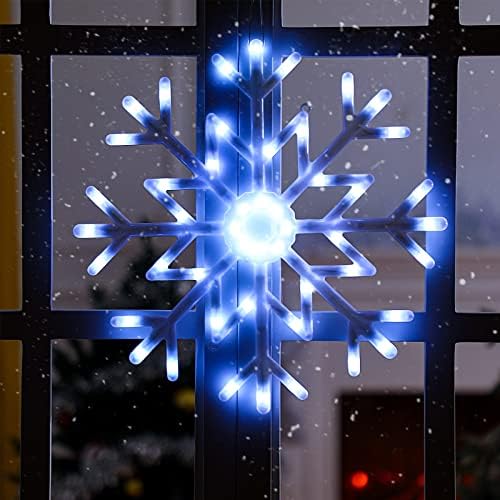 5 Adet büyük beyaz noel kar tanesi ışıkları LED asılı ışık dekorasyon 16 ve 12 inç akrilik kar tanesi ışıkları dekor
