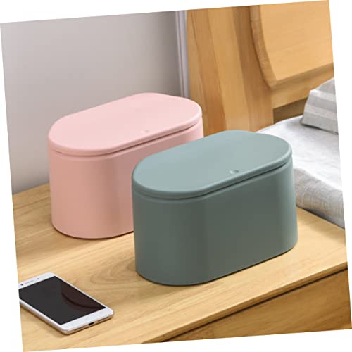 Zerodeko 3 adet Yeşil Kovaları Ev Şık Sepet Oval Kapasiteli Kağıt Basın-Düğme Tezgah Mini Banyo için Atık Mutfak Masaüstü