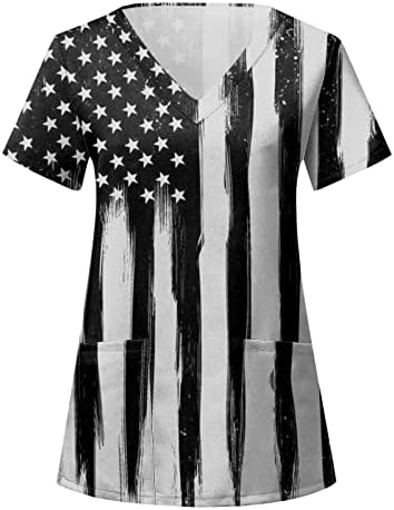 Uzun Kollu Tee Bağımsızlık Günü Kadınlar için Baskı Günlük yazlık gömlek kadın O Boyun Tankı Üstleri Kadın Yaz