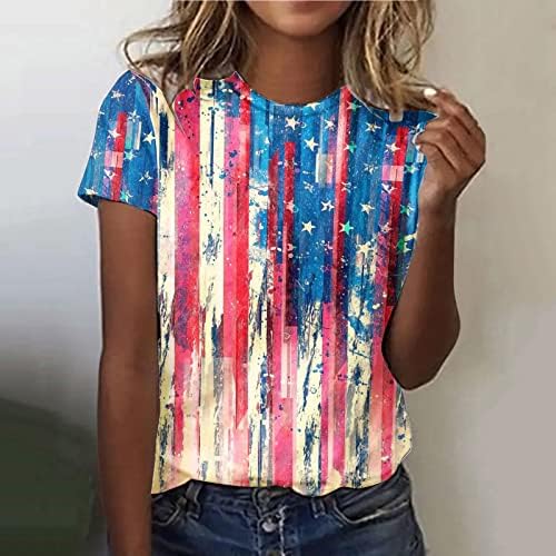 Teknoloji Giyim Kadın Günlük Çiçek Bayrak Baskı sıfır yaka bluzlar Kısa Kollu Yuvarlak Boyun Tee Gömlek Kar Uzun Kollu