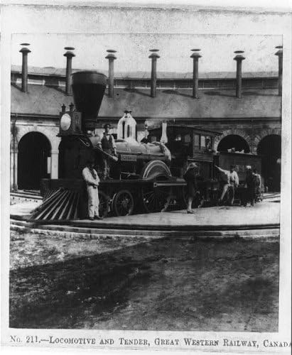 HistoricalFindings Fotoğraf: Lokomotif ve İhale, Great Western Demiryolu Demiryolu, RR, Kanada, Tren, 1859