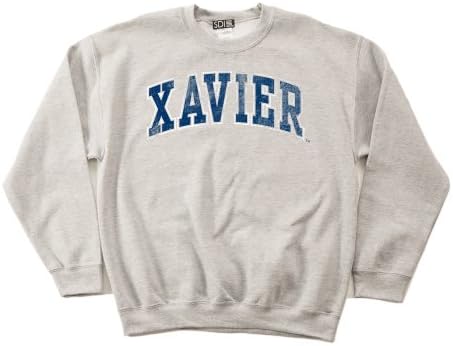 NCAA Xavier Silahşörler 50/50 Karışımlı 8 Onsluk Vintage Kemerli Bisiklet Yaka Sweatshirt