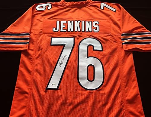 Teven Jenkins, Beckett COA ile İmzalı Turuncu Futbol Forması İmzaladı - Chicago Bears Ofansif Mücadele-Beden XL