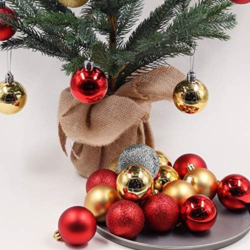 60 Paketi Noel Topları Süsler,Renkli ile Kırmızı/Yeşil/Mavi/Gümüş/Altın Kırılmaz Parlak ve Polshed Parlak Noel Ağacı