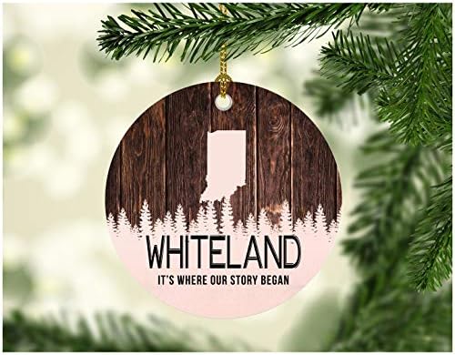 Noel Ağacı Süsü 2022 Şehir Adıyla Whiteland Indiana Whiteland Hikayemizin Başladığı Yer-Mutlu Noeller Süsü Aile Rustik