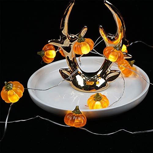 BOHON Cadılar bayramı ışıkları 3D Jack-o-fener 10ft 30 LEDs kabak dize ışıkları akülü cadılar Bayramı partisi için