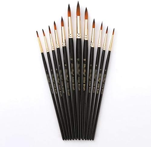 WALNUTA 24 adet Naylon Suluboya Boya Fırçaları Guaj Akrilik Boya Fırçası Kalem Sanat Malzemeleri
