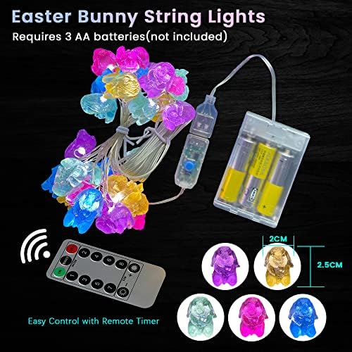JASHİKA Aster Bunny Süsler dize ışıkları, Mini tavşan peri dekoratif ışıklar 10 ft 30 LED USB Fişi Diriliş Pazar Masa