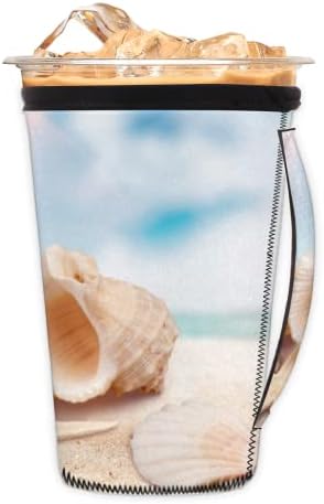 Deniz Deniz Kabuğu Denizyıldızı Kullanımlık Buzlu Kahve Kollu Kolu Neopren kupa kılıfı Soda, Latte, Çay, İçecekler,