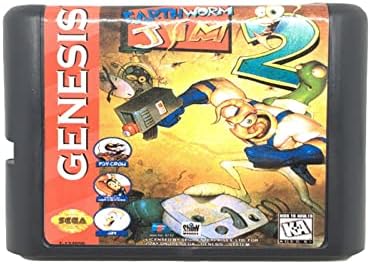GaoHR Toprak Solucanı Jim 2 16 Bit Oyun Kartı Oyun Kartuşu için Fit Sega Mega Sürücü / Genesis Sistemi EUR / ABD Kabuk