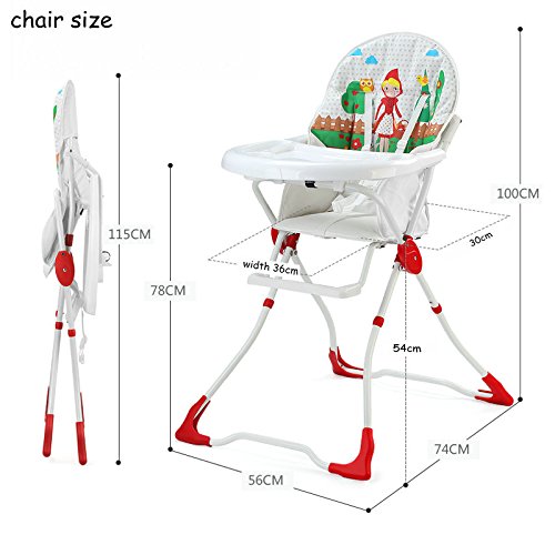 protable fold bebek yüksek sandalye, net ağırlığı yaklaşık 5.8 kg (pembe)